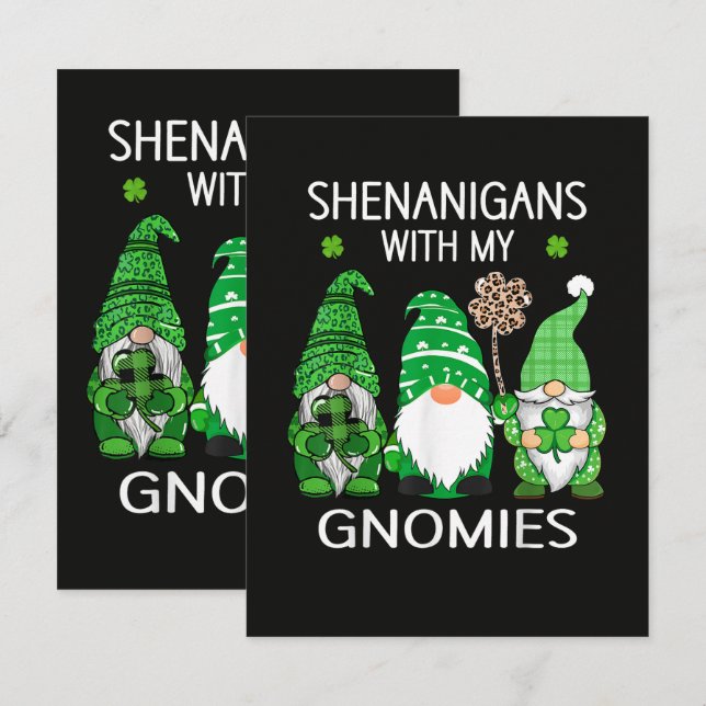 St Patricks Day Lucky Shamrock Leopard Card (Front/Back)