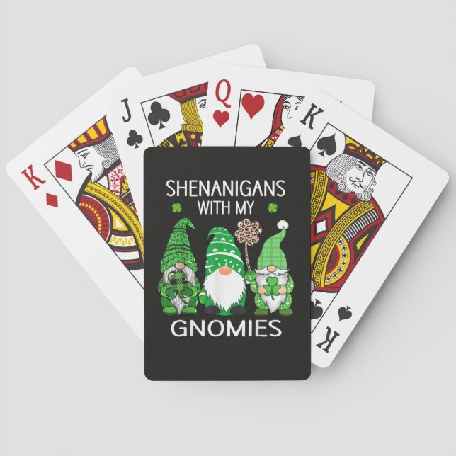 St Patricks Day Lucky Shamrock Leopard Playing Cards (Back)