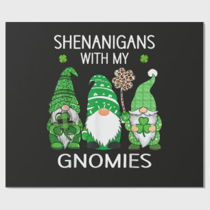 St Patricks Day Lucky Shamrock Leopard Wrapping Paper