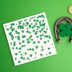 St Patricks Day Lucky Shamrock Pattern Napkin