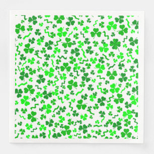 St Patrick's Day Lucky Shamrocks Confetti Pattern Napkin