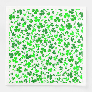St Patrick's Day Lucky Shamrocks Confetti Pattern Napkin