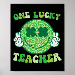 St Patricks Day Lucky Teacher Smile Peace Saint Pa Poster