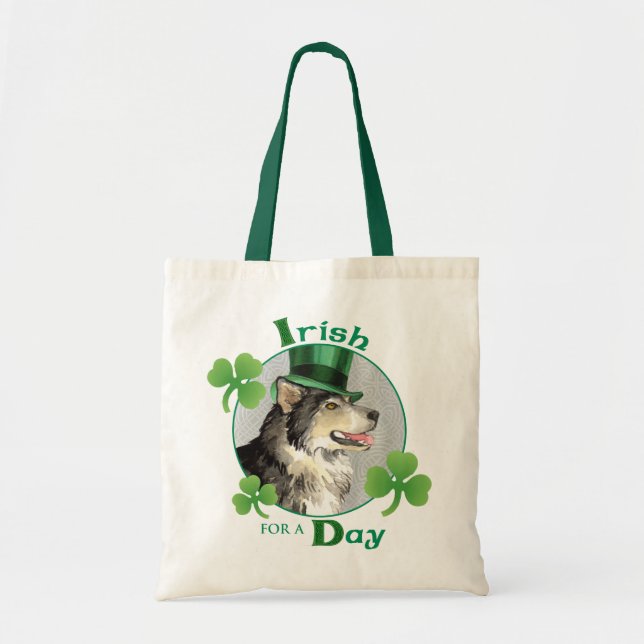 St. Patrick's Day Malemute Tote Bag (Front)