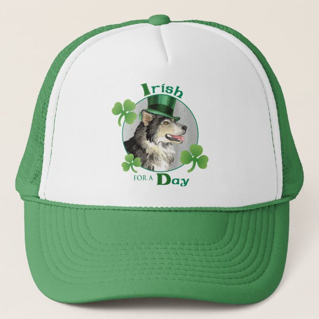 St. Patrick's Day Malemute Trucker Hat (Front)