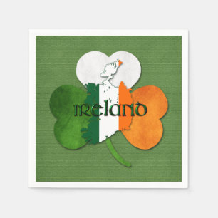 St. Patrick's Day Map of Ireland/Clover Napkin