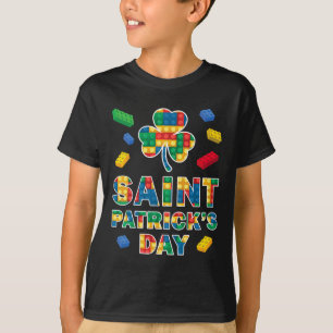 St. Patricks Day Master Builder Blocks Brick Shamr T-Shirt
