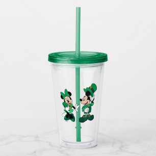 St. Patrick's Day Mickey and Minnie Acrylic Tumbler