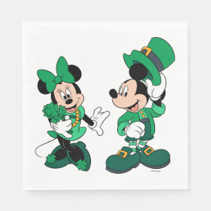 St. Patrick's Day Mickey and Minnie Napkin
