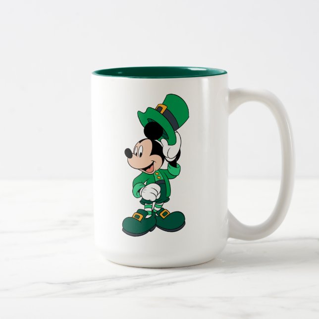 St. Patrick's Day Mickey and Minnie Two-Tone Coffee Mug (Right)