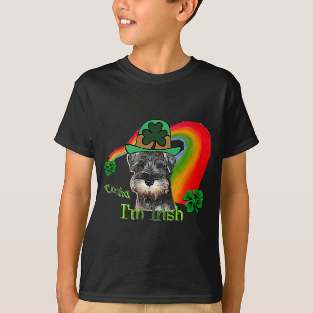 St. Patricks Day Mini Schnauzer T-Shirt (Front)