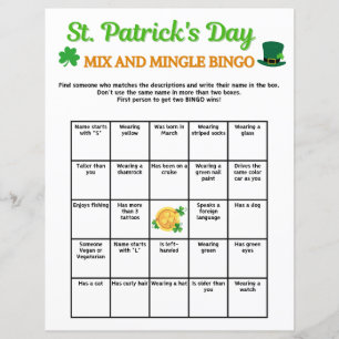 St. Patrick's Day Mix and Mingle Bingo Game