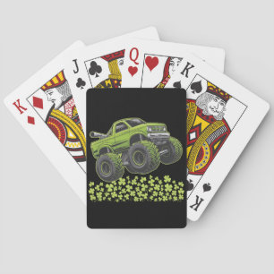 St Patrick's Day Monster Truck Lucky Shamrock Playing Cards
