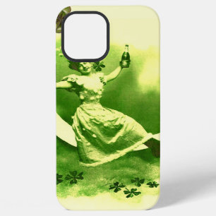 ST PATRICK'S DAY MOON LADY WITH SHAMROCKS iPhone 12 PRO MAX CASE