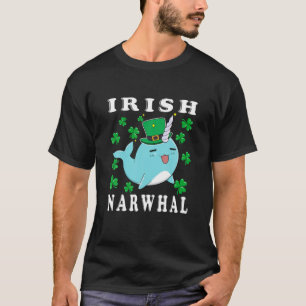 St Patricks Day Narwhal Irish Narwhal Shamrock Fun T-Shirt