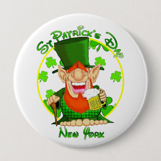 St Patrick's Day New York 4 Inch Round Button