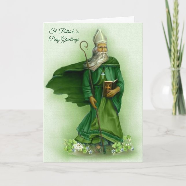St. Patrick's Day Note Religious Shamrocks Card (Front)