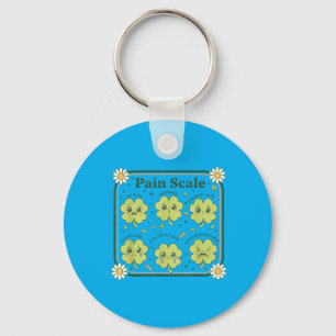 St Patricks Day Nurse Pain Scale Shamrock Irish Rn Keychain