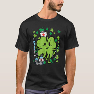 St Patricks Day Nurse Shamrock Saint Pattys Scrub  T-Shirt