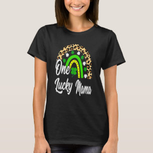 St Patrick's Day One Lucky Mama Leopard Rainbow T-Shirt
