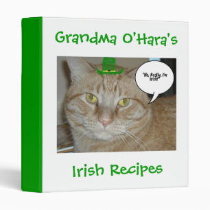 St. Patrick's Day Orange Tabby Cat Binder