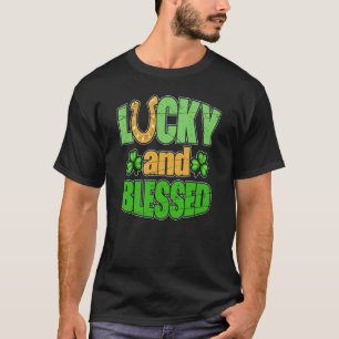 St Patrick's Day Outfit Adults Lucky And Blessed B T-Shirt