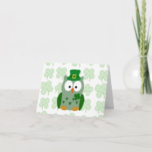 St. Patrick's Day Owl Card