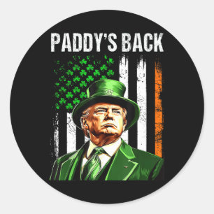 St Patricks Day Paddy's Ck Trump Irish American  Classic Round Sticker