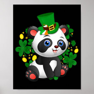 St Patricks Day Panda Cute Bear Lover Gift Poster