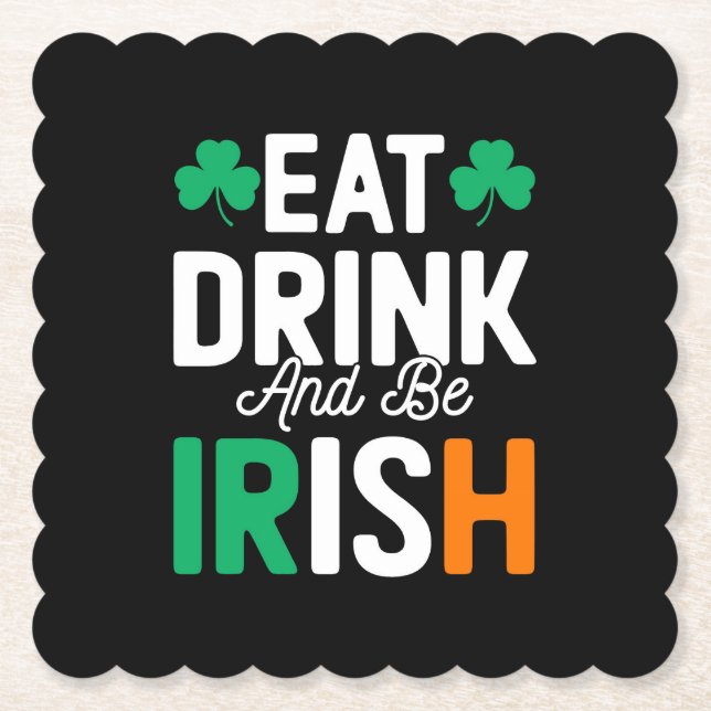 St Patrick's Day  Paper Coaster (Front)