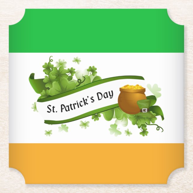  St Patrick's Day  Paper Coaster (Front)