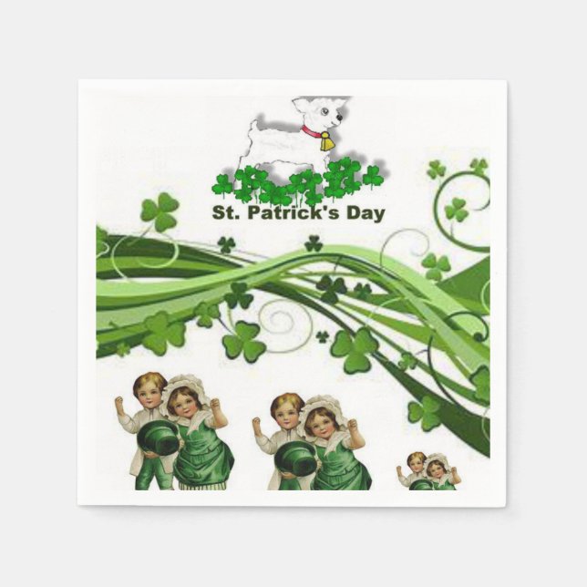 St. Patrick's Day Paper Napkins (Front)