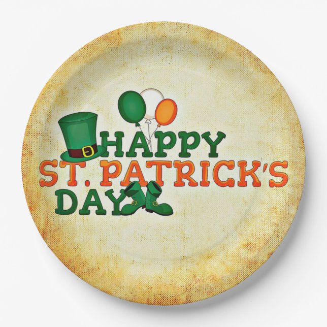 St Patrick's Day Paper Plate (Front)