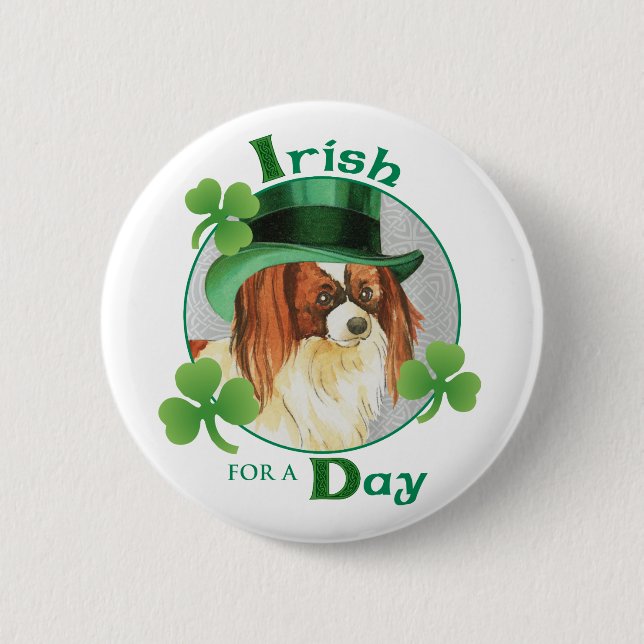 St. Patrick's Day Papillon 2 Inch Round Button (Front)