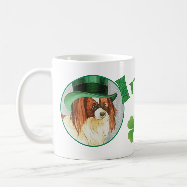 St. Patrick's Day Papillon Coffee Mug (Left)