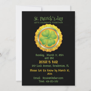 St. Patrick's Day Party avec invitation Shamrock