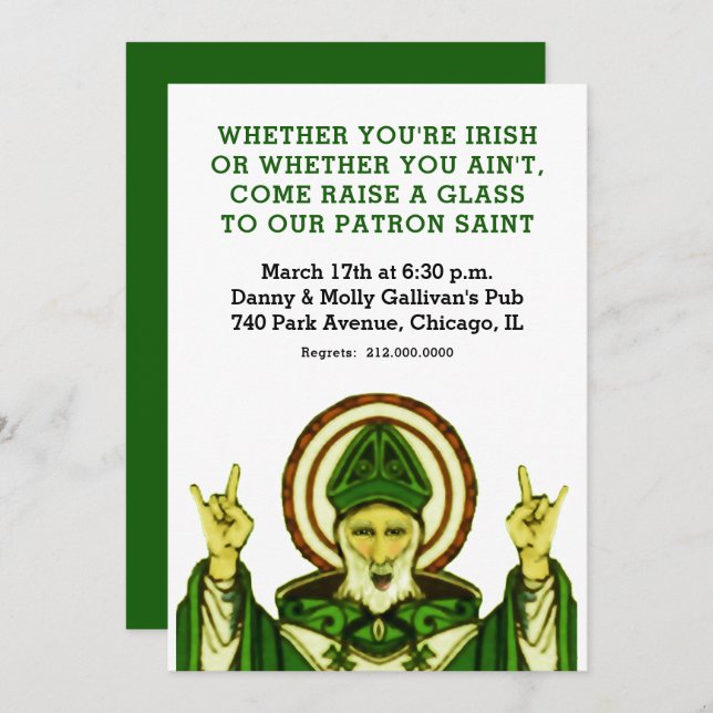 St. Patrick's Day Party Invitation (Front/Back)