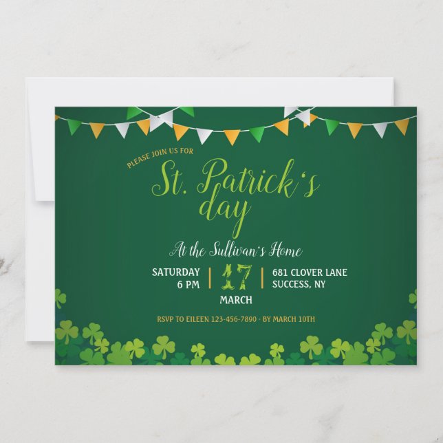 St. Patrick's Day Party Invitation (Front)