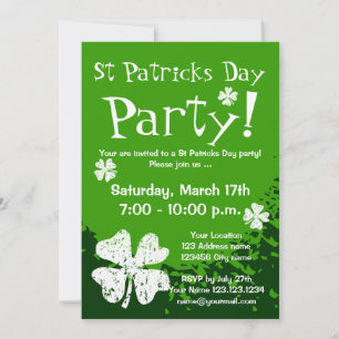 St Patricks Day party invitations   Customizable