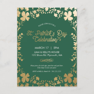 St. Patrick's Day Party Invite - Postcard - Custom
