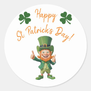 St Patrick's Day Party-Leprechaun Classic Round Sticker