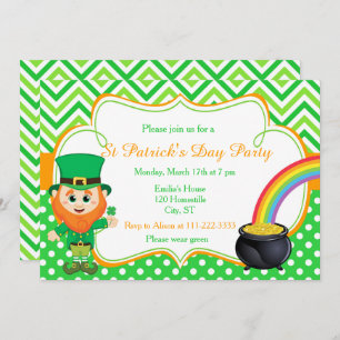 St Patrick's Day Party Leprechaun Invitation