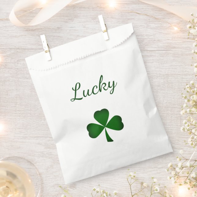 St. Patrick's Day Party Lucky Green Shamrock   Favour Bag (Clipped)