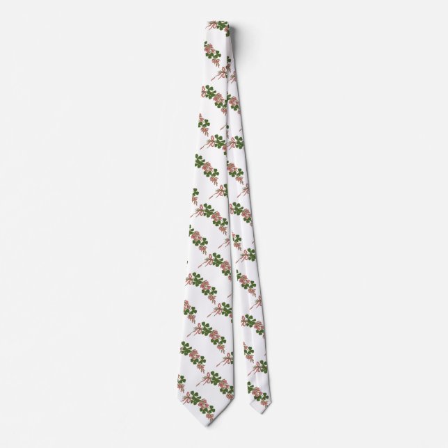 ST PATRICK'S DAY PARTY /SHAMROCKS AND HORSESHOE TIE (Front)