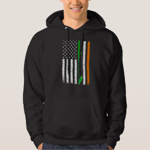 St Patrick's Day Patriotic Fishing Irish American Hoodie