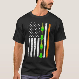 St Patrick's Day Patriotic Guitar Irish American f T-Shirt