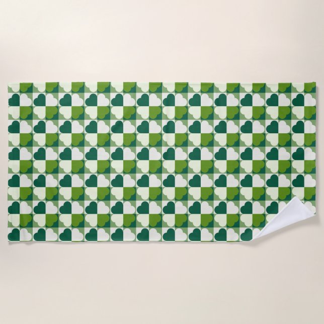 St. Patrick's Day Pattern Beach Towel (Front)