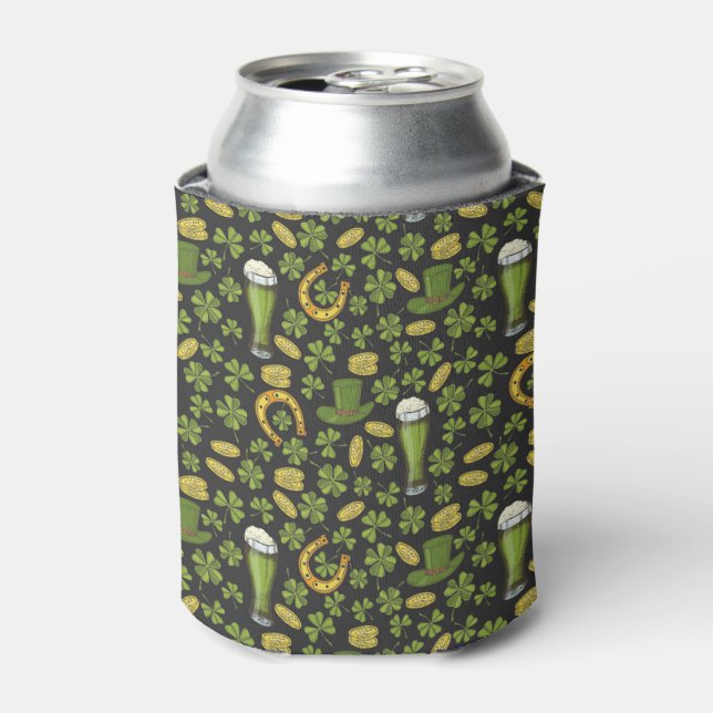 St. Patrick's Day Pattern Can Cooler (Can Front)