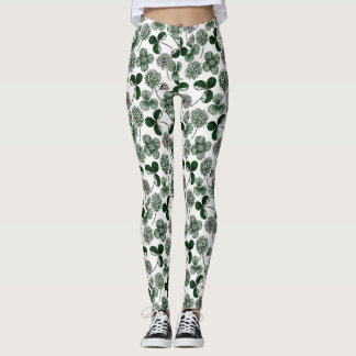 St Patricks day pattern clover Leggings