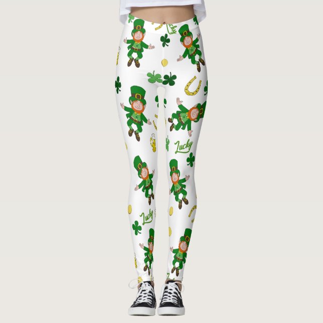 St Patricks day pattern Leggings (Front)